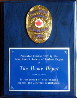 High sheriff award plaque