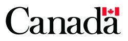 Canada wordmark logo with a canadian flag