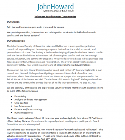 JHS Kawartha lakes and haliburton volunteer opportunities publication