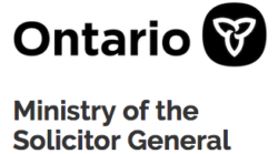 Ontario ministry of the solicitor general logo with a trillium