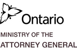 Ontario ministry of the attorney general logo with a trillium