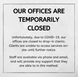 Offices temporarily closed publication