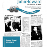 Cover of JHS ottawa 2011/2012 annual report with multiple newspaper covers