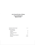 Cover of JHS ottawa 2013 financial statements