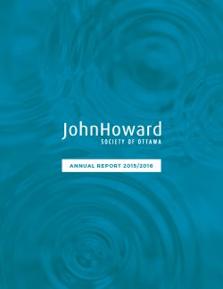 Cover of JHS ottawa 2015/2016 annual report