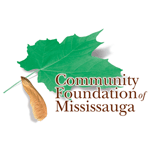 Community foundation of Mississauga with a green maple leaf