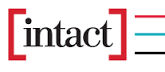 Intact logo with a 3 red, blue and purple lines