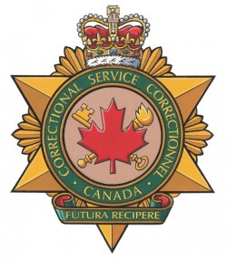 Canada correctional services logo with a maple leaf and a crown