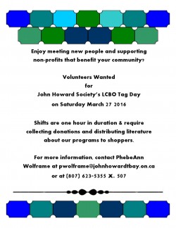 JHS LCBO tag day volunteering advertisement