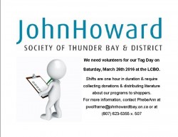 JHS thunder bay volunteering advertisement