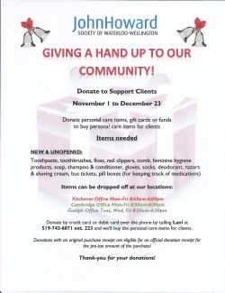 JHS Waterloo-wellington giving a hand up to our community poster with a faint present