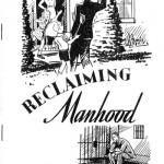Cover of reclaiming manhood pamphlet with a man in a cell and a man returning to his family