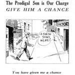 Cover of The prodigal son is our charge pamphlet with a man walking across a street