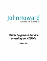 Cover of youth program and service inventory by affiliate report