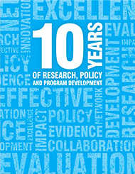 Cover of 10 years of research, policy and program development report