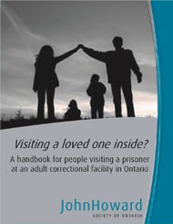 Cover of visiting a loved one inside publication with a man and a woman holding hands over two children