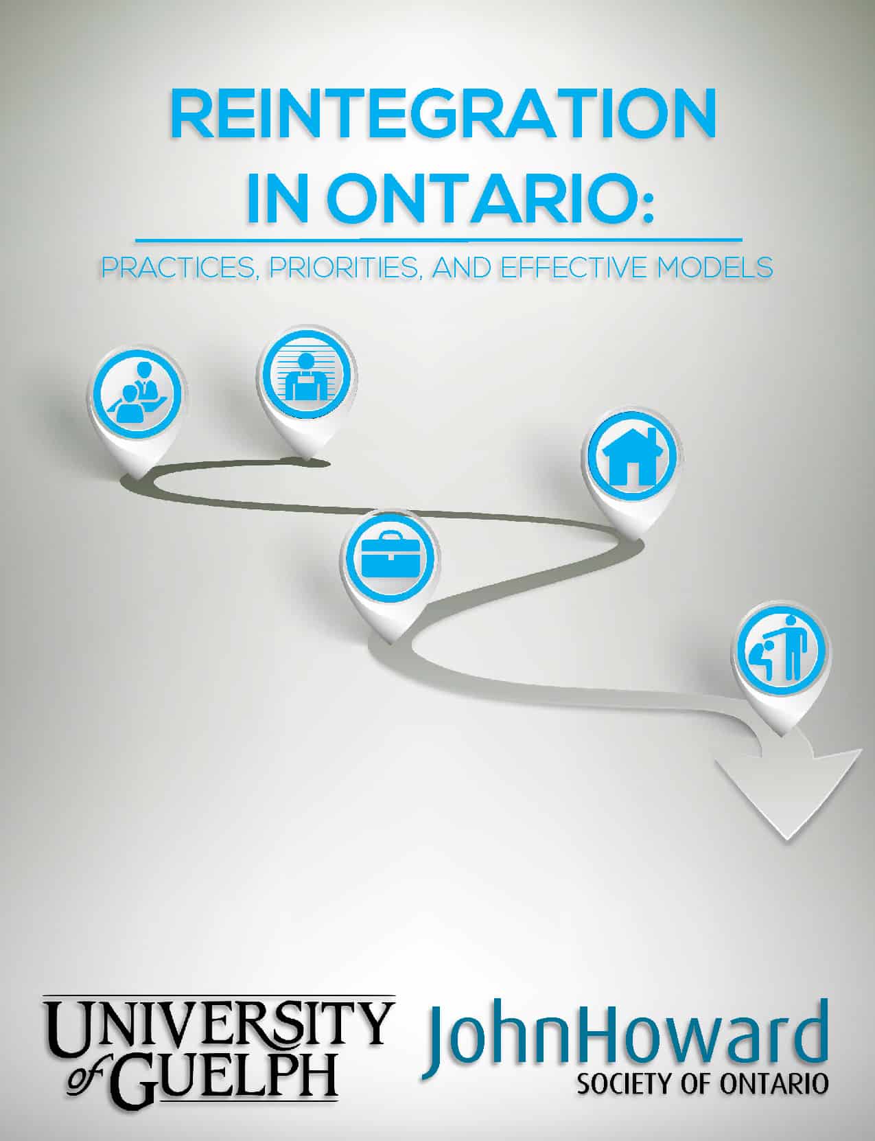Cover of reintegration in ontario with a pathway with different points