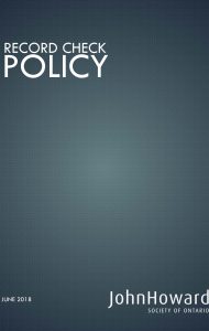 Cover of JHSO record check policy report
