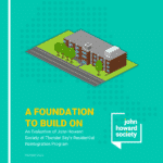 Report cover for "A Foundation to Build On" with teal background and a digital image of a brick building.