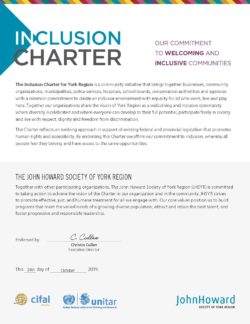 JHS York region inclusion charter publication